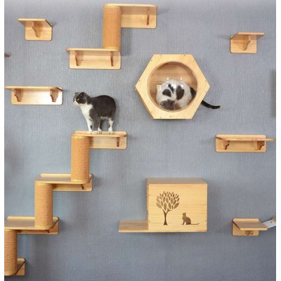 amazon luxurious wood cat tree house natural furniture make cat tree wholesale wall mounted cat hut