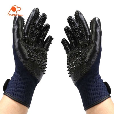 Factory wholesale premium quality pet grooming hair remover glove with hands effective and environmentally for dog cat horse