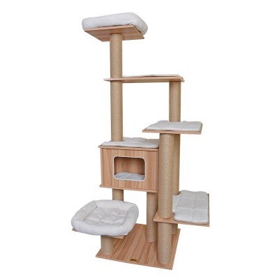 Cat Scratcher Tree Tower Climbing Frame Six-layer Removable And Washable Solid Wood Frame Cat Villa Cat Jumping Platform