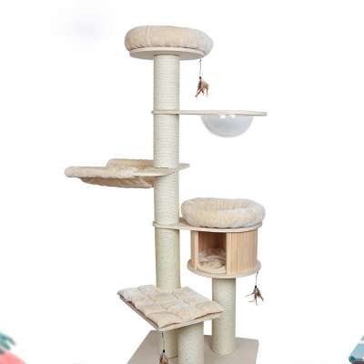 Pet Public Multi-Level Cat Tree Stand House Furniture Kittens Activity Tower with Scratching Posts Kitty Pet Play House